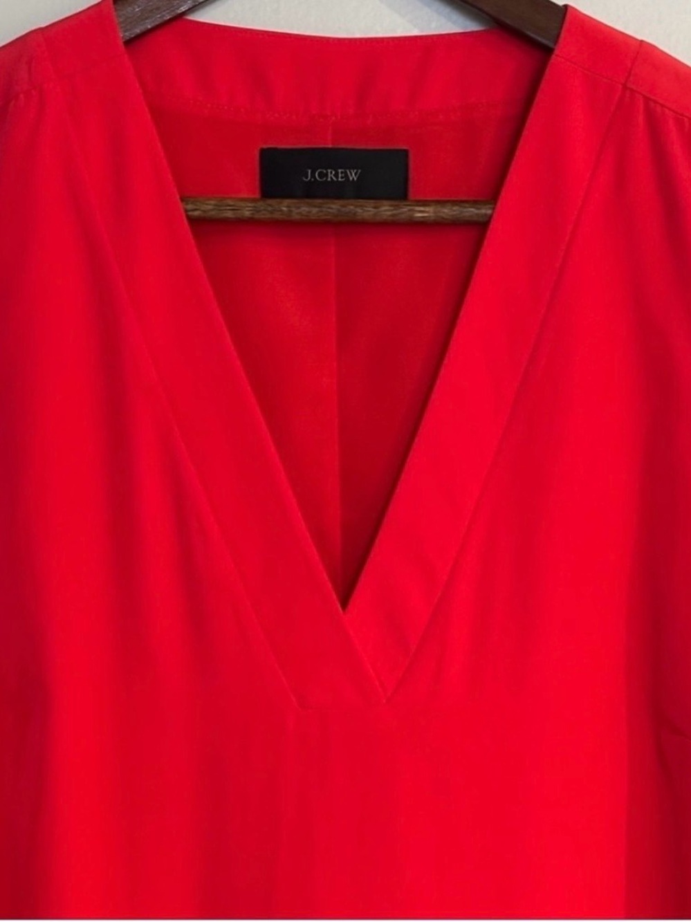 J. Crew| Bold Red Flounced V-Neck Sleeveless Mini-Dress Sz 6
